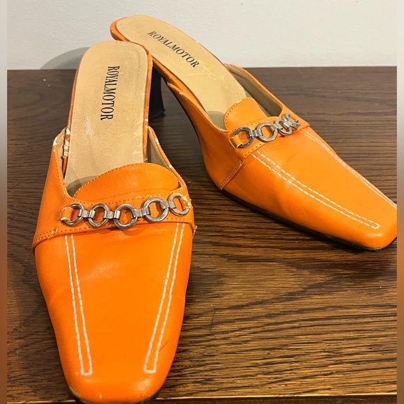 ROYALMOTOR Orange Pumps w/ Buckles - Picture 2 of 4